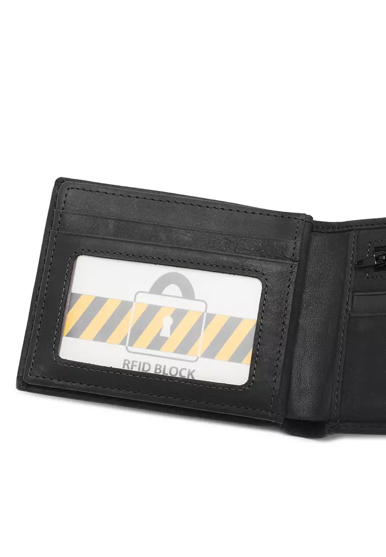 Men's Genuine Leather RFID Blocking Bi Fold Wallet
