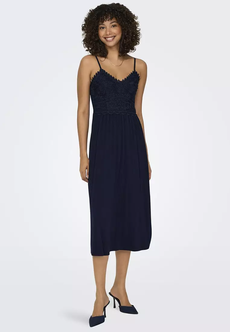 Embroidered Strap Dress