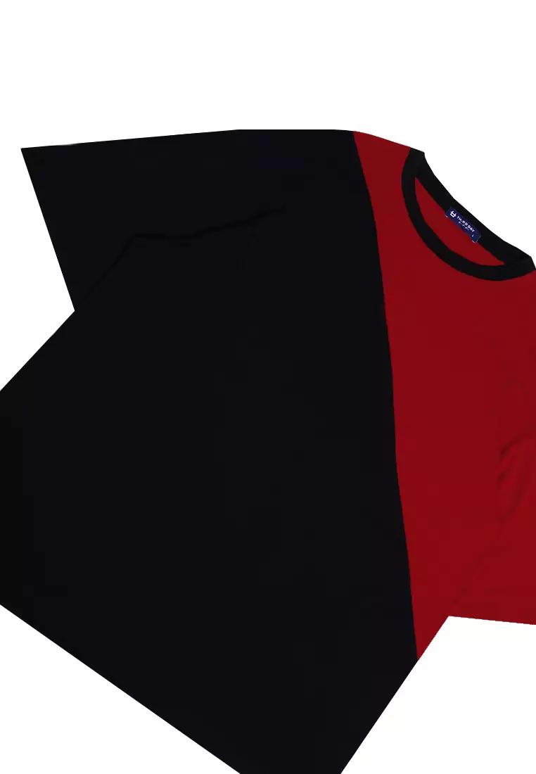 MTK42 Kaos Oversize Distro Pria Instacool Slash Hitam Maroon