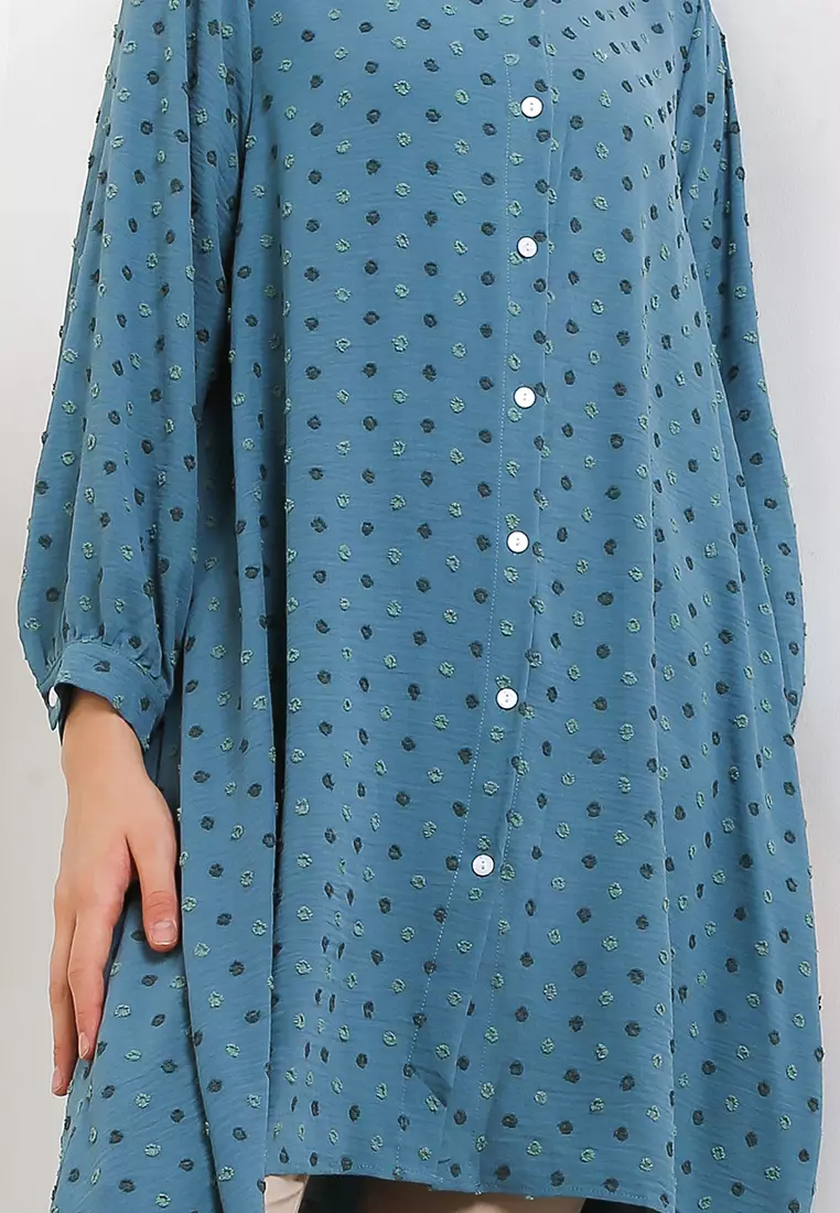 Dotted Hi Lo Shirt Dress
