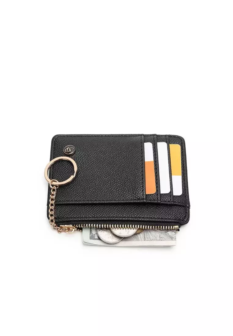 Women's Card Holder With Coin Compartment - Black
