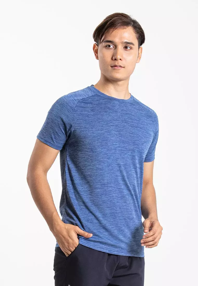 Forest Dri-Fit Quick Dry T Shirt Men Round Neck Sports Tee | 23751-31Blue
