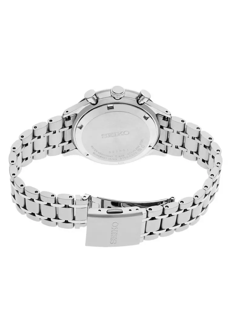 Seiko Sport Chronograph Green Dial & White Sub-Dials Stainless Steel Band Quartz Watch SSB481P1