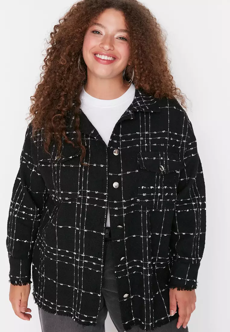 Plus Size Tweed Shirt