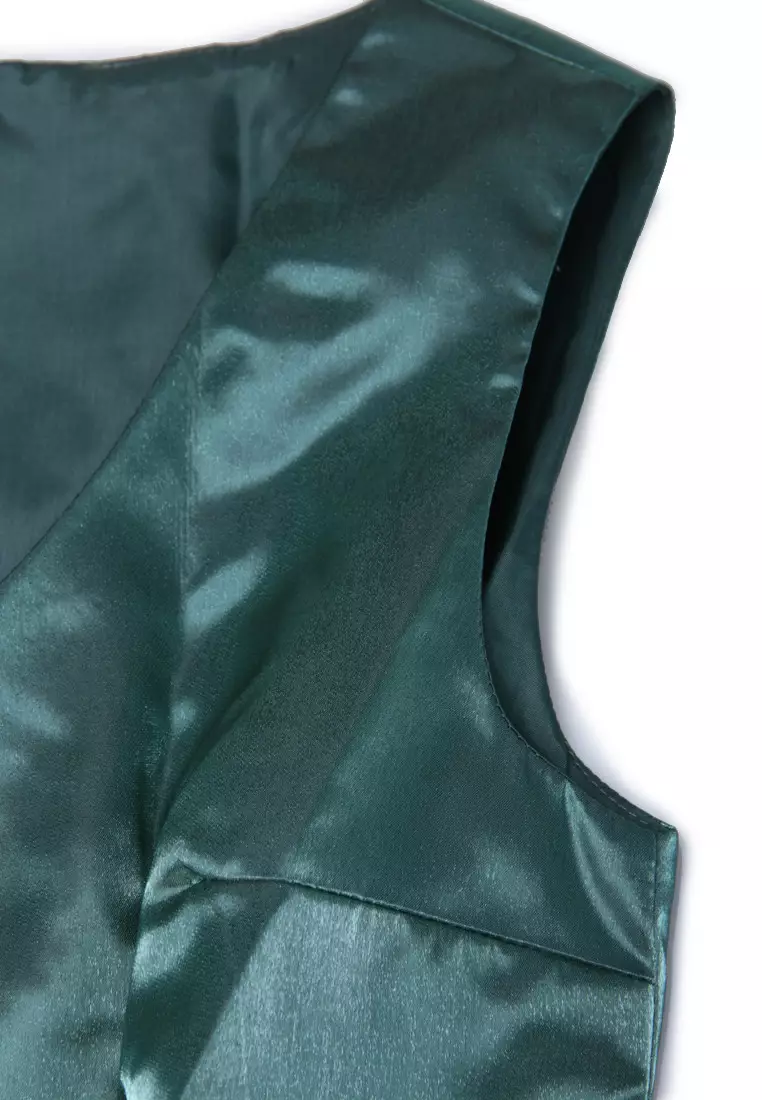 Green Vest Aline One Piece Dress K20052106