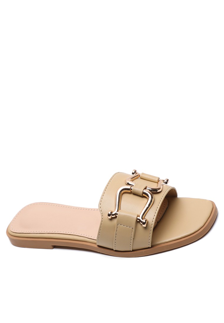 Horsebit Synthetic Leather Slippers WW168-22