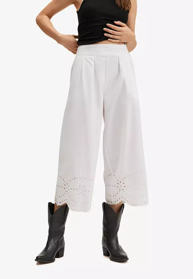 Embroidered Cotton Pants