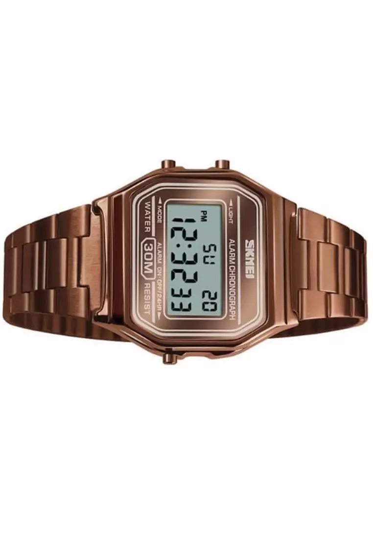 Jam Tangan Kasual Digital Pria Waterproof Many Function Strap Tali Material Stainless Steel WI82 ORIGINAL