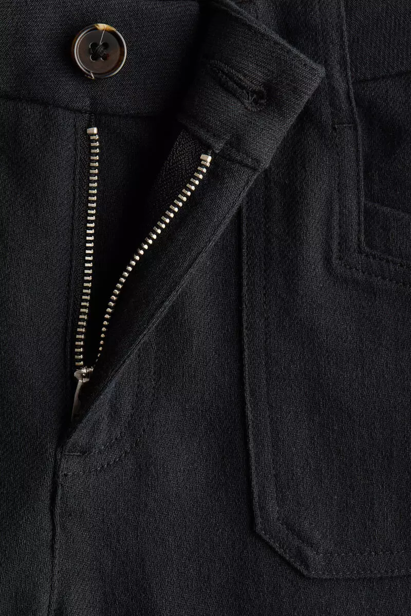 Wide twill trousers