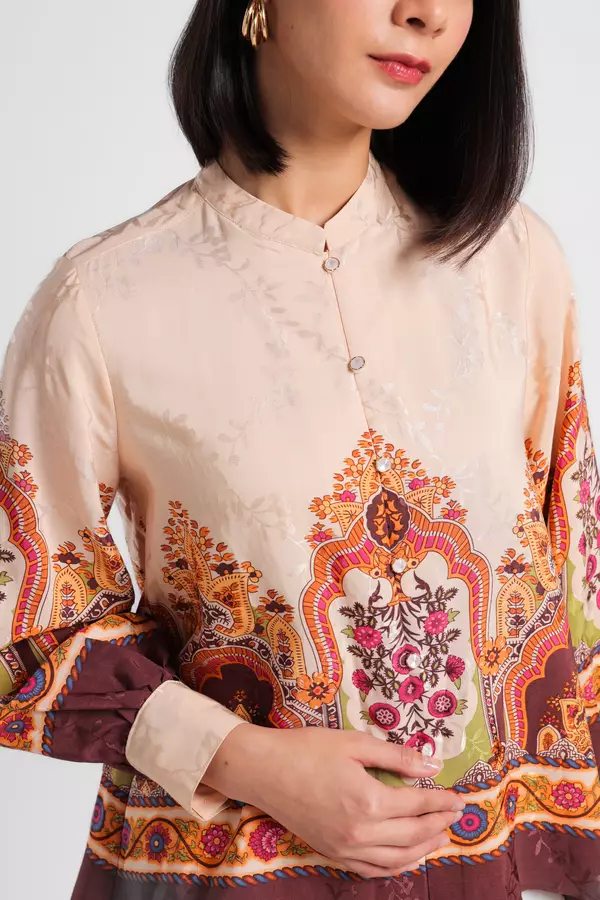 MINIMAL - Izma - Blus Motif Etnik - Pink Light