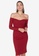Trendyol red Off Shoulder Knitted Dress DE483AABE18D00GS_1