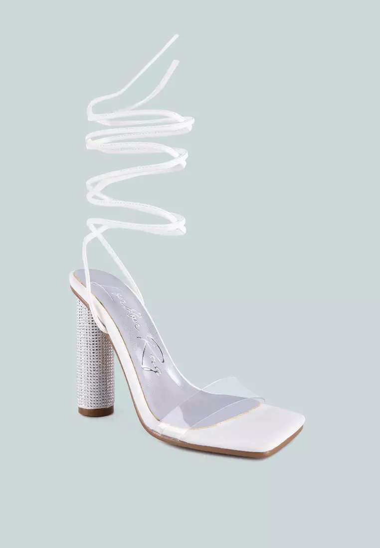 White lace stiletto heels hotsell