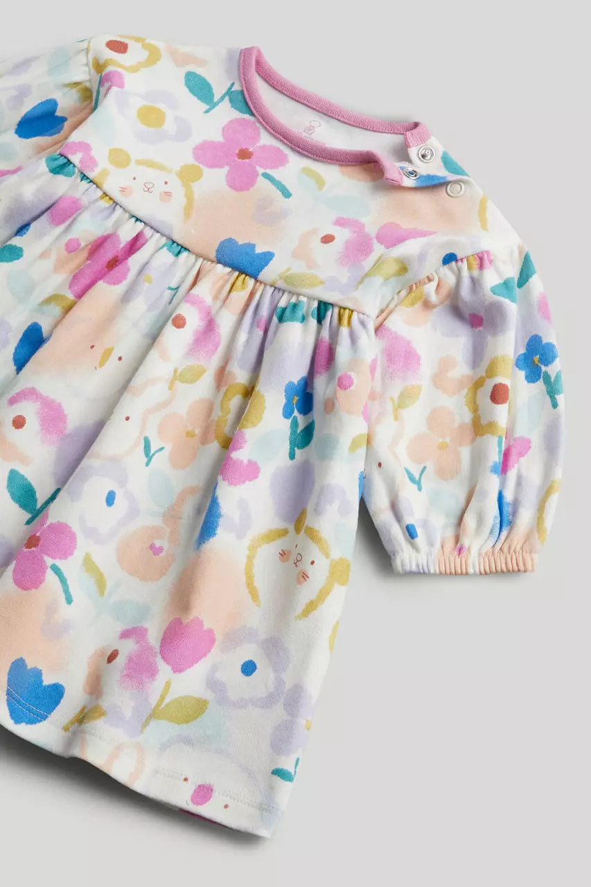 Mothercare Flower Jersey Dress - Dress Bayi Perempuan (Putih)