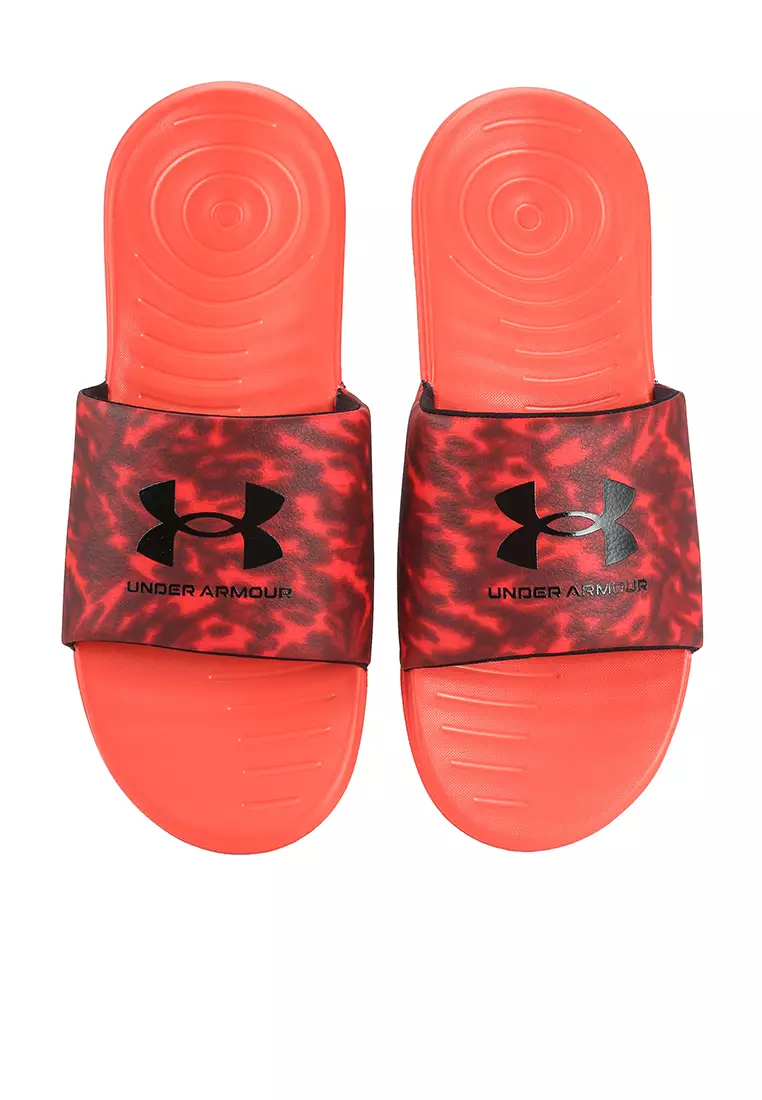 Red under hot sale armour sandals