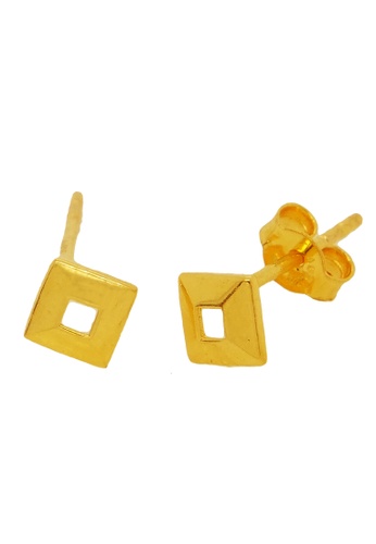 Buy Litz Litz 916 22k Gold Square Earrings 21 Online Zalora Singapore