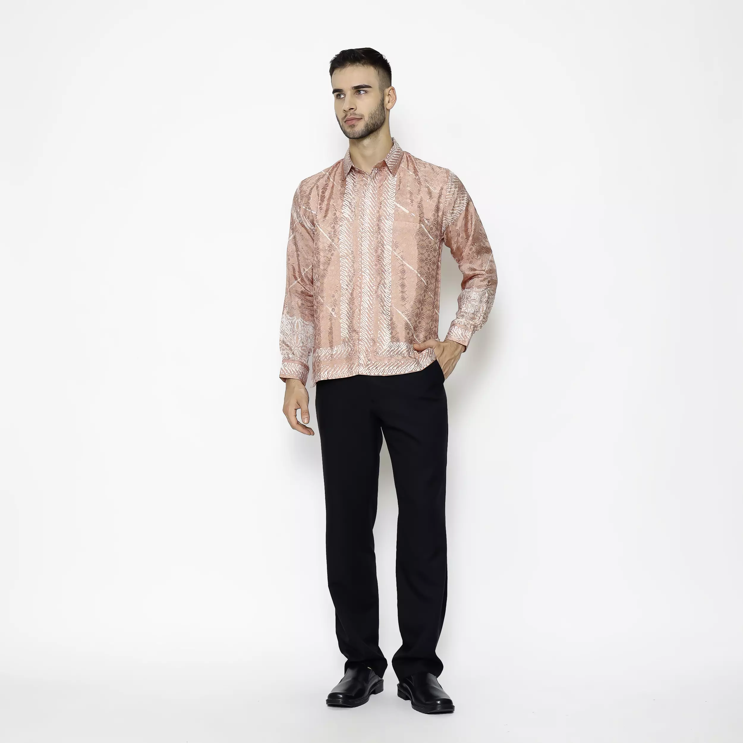 Rinjanie Batik - Kemeja Batik Lengan Panjang - Kemeja Pria - Kemeja Pria Modern - Caramel Series