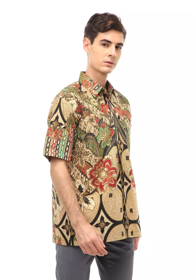 Kendrick Atasan Formal Kemeja Batik Pria Prakha Short Sleeve Material Cotton ORIGINAL