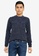 !Solid navy Marco Crew Neck Sweater 63337AAB37322DGS_1