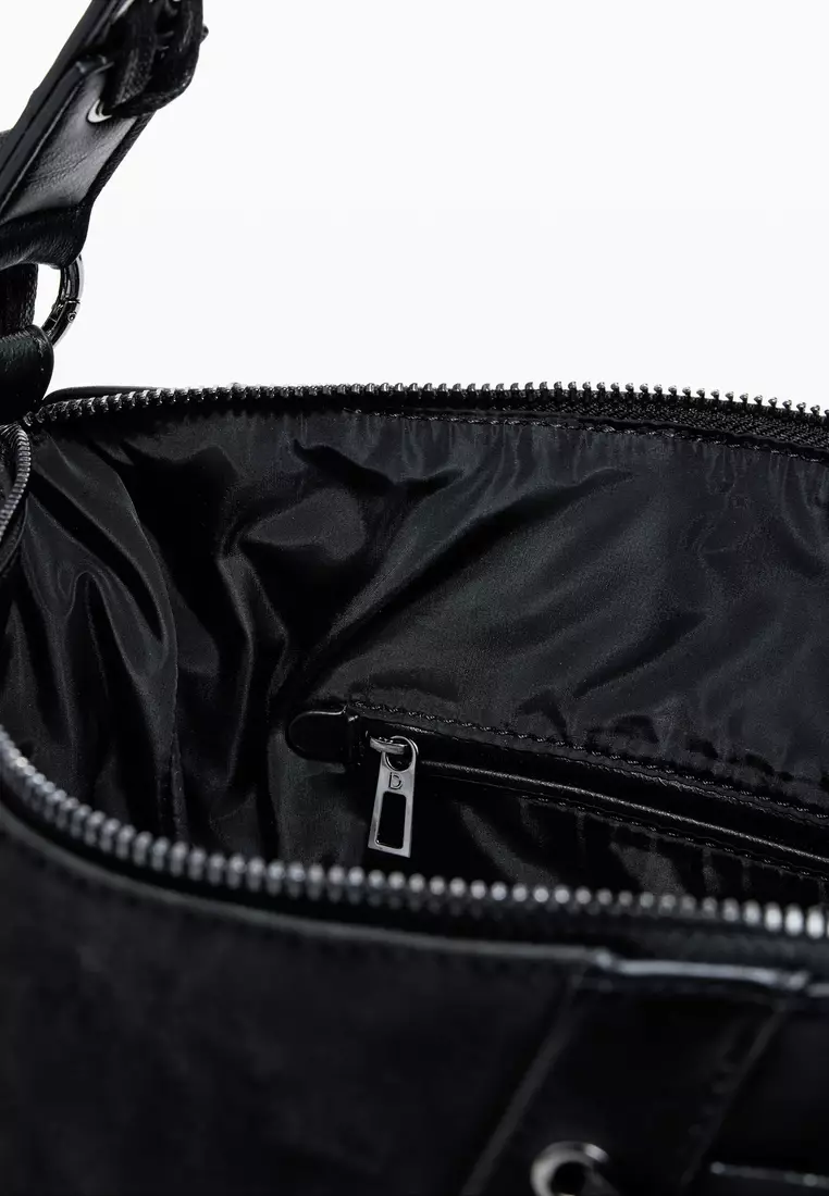 Medium faux leather crossbody bag