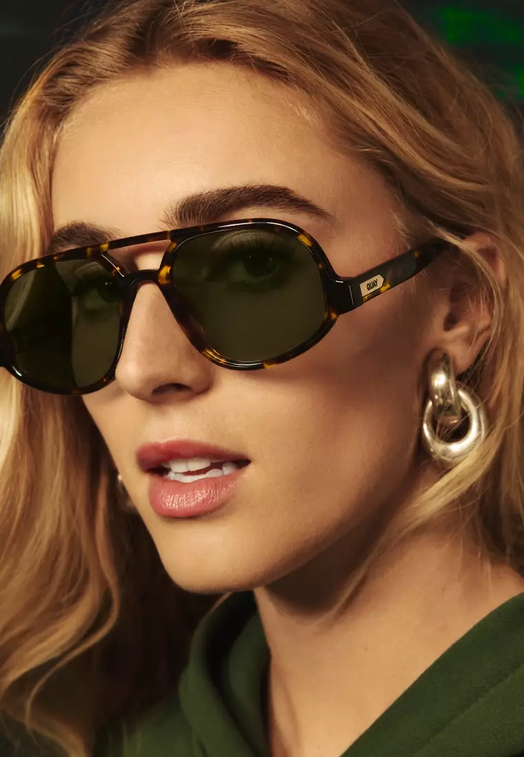 Buy QUAY Jet Set Sunglasses - Tortoise Yellow/Forest 2026  display picture 3