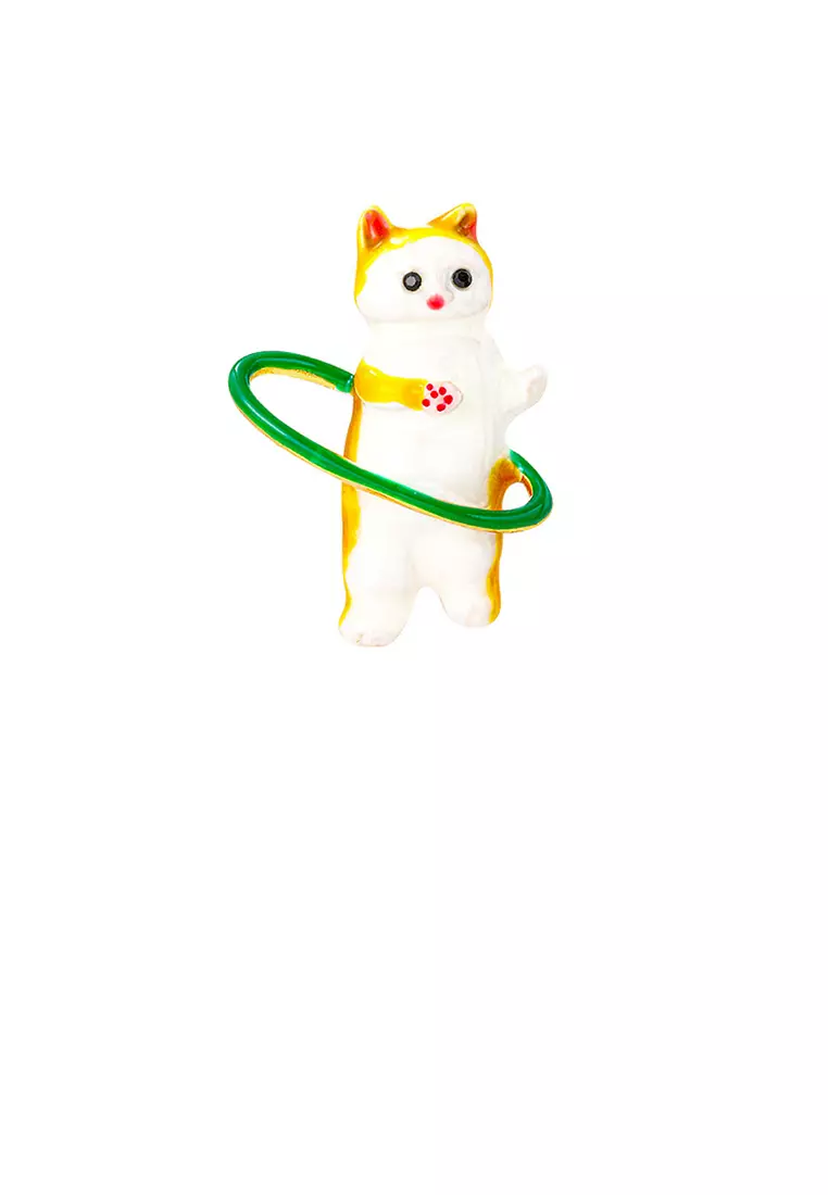 Simple and Cute Plated Gold Enamel Yellow Cat Brooch