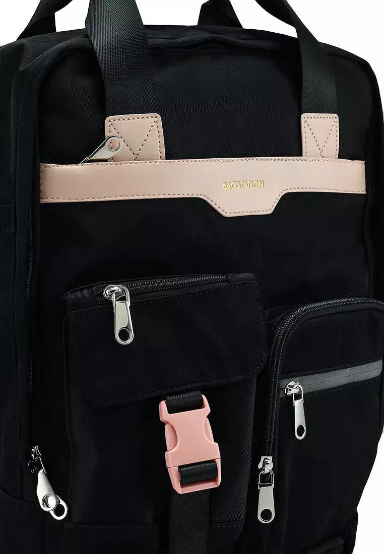 Colour Block Top Handle Backpack
