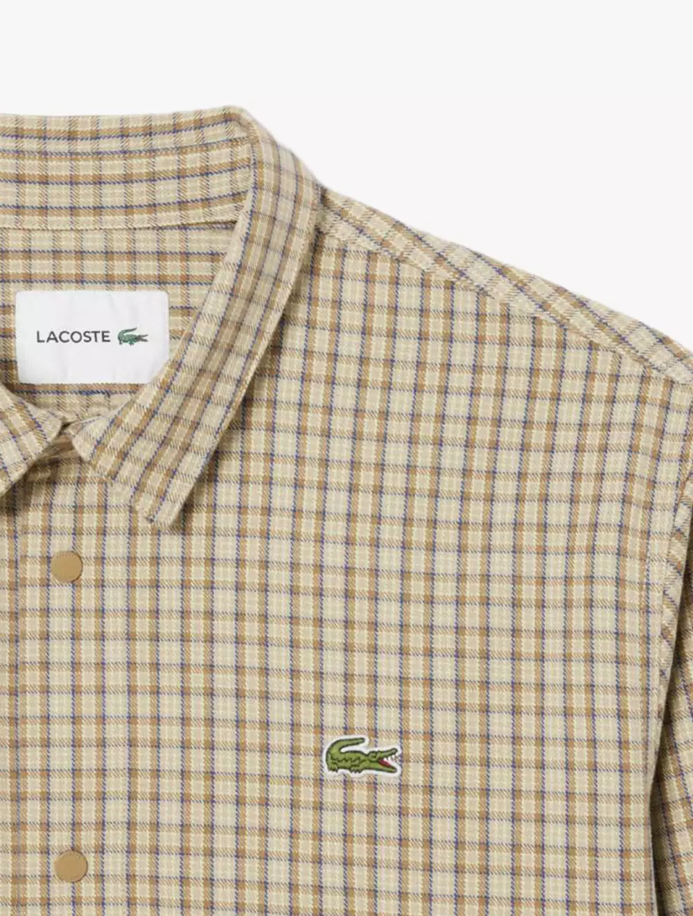 Oversized Heavy Cotton Plaid Overshirt - Brown