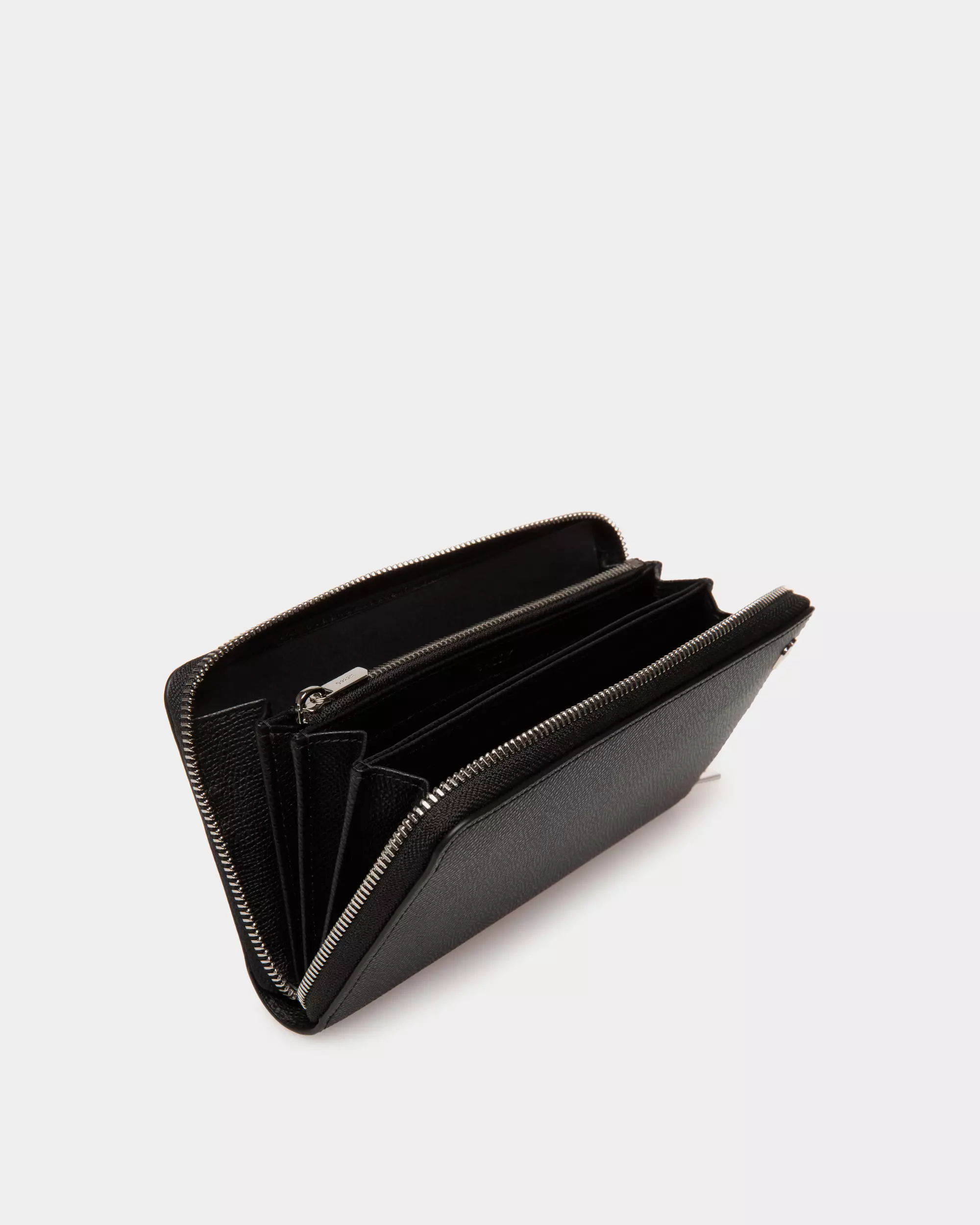 Bally Balen Travel Wallet Embossed Leather - Black