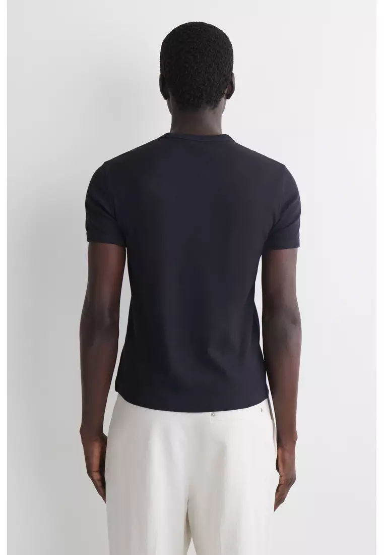 SLIM RIBBED COTTON T-SHIRT