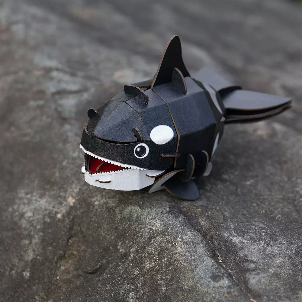 MIEREDU 3D PUZZLE BUILD & SOUND ORCA SET 29 PCS - HITAM/PUTIH