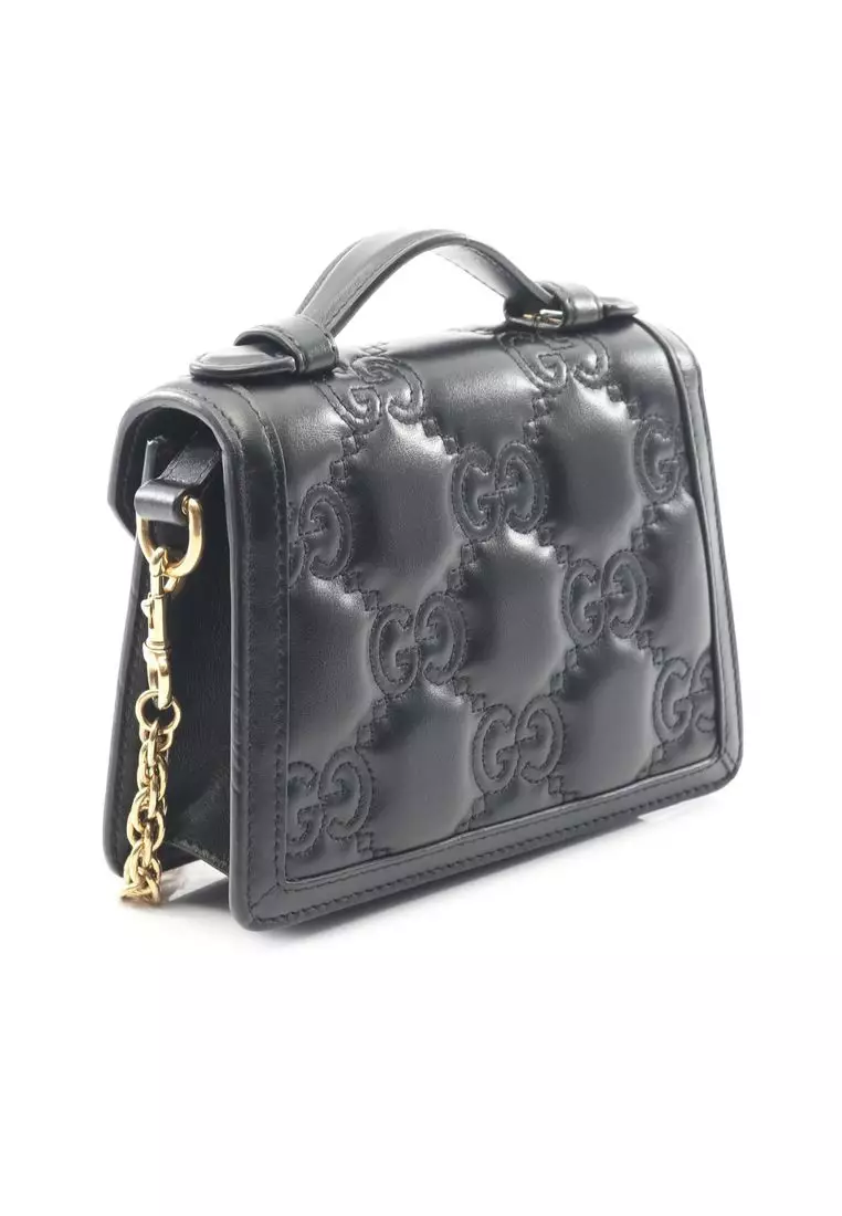 Pre-Loved Gucci Small Gg Matelasse Leather Top Handle Bag