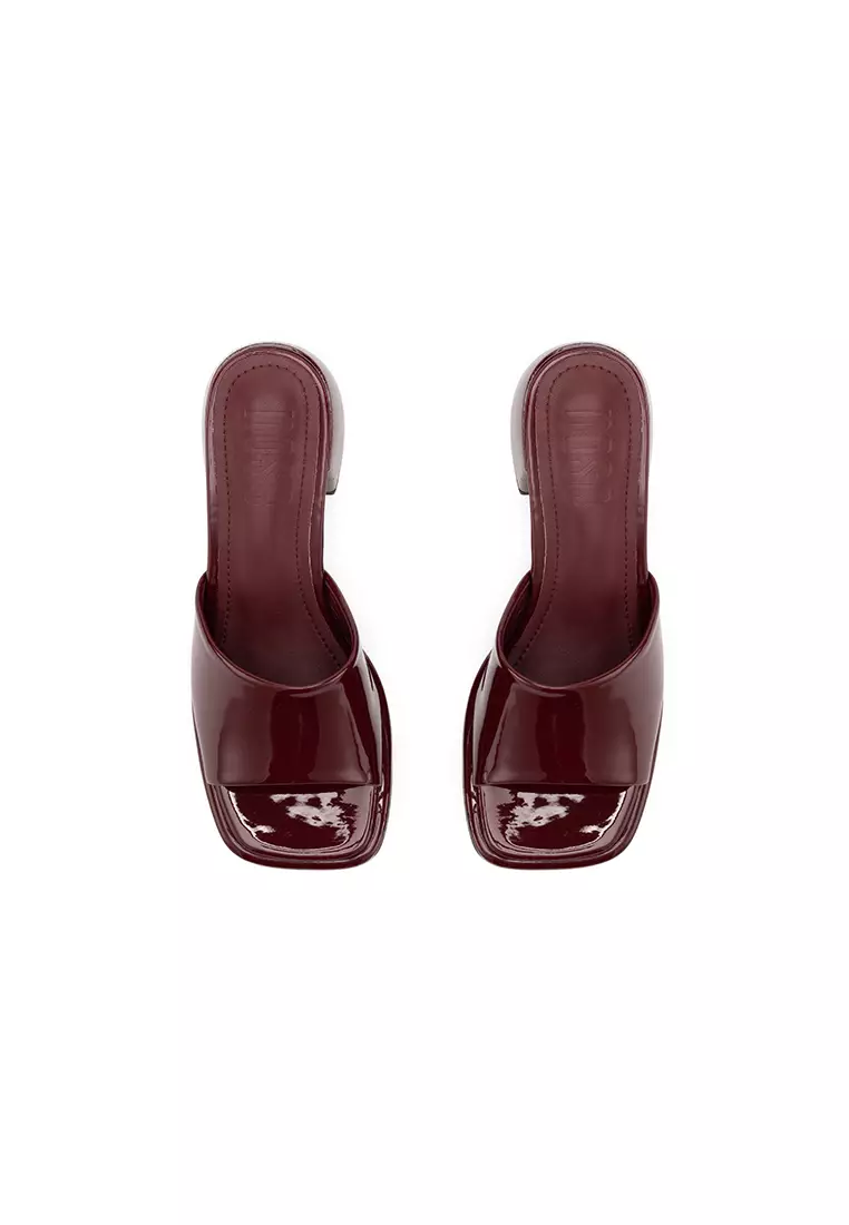 SQUARE TOE CHUNKY LOW HEEL SLIDE