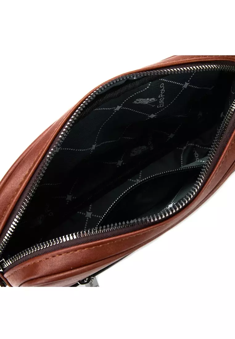 Euro Polo Men's Casual Faux Leather Sling Bag with Gift Box EBA 51207