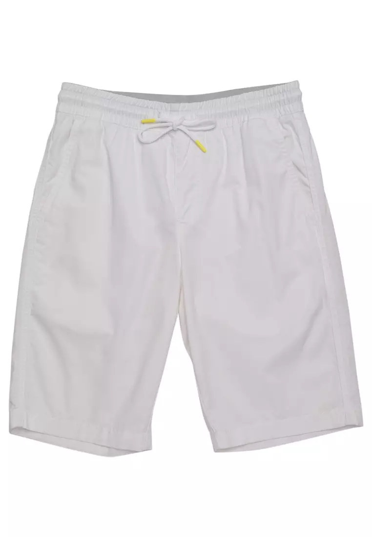 White cotton bermuda shorts clearance