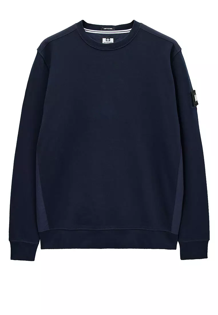 MENS NAVY F BOMB CREW WITH RIPSTOP OVERLAY