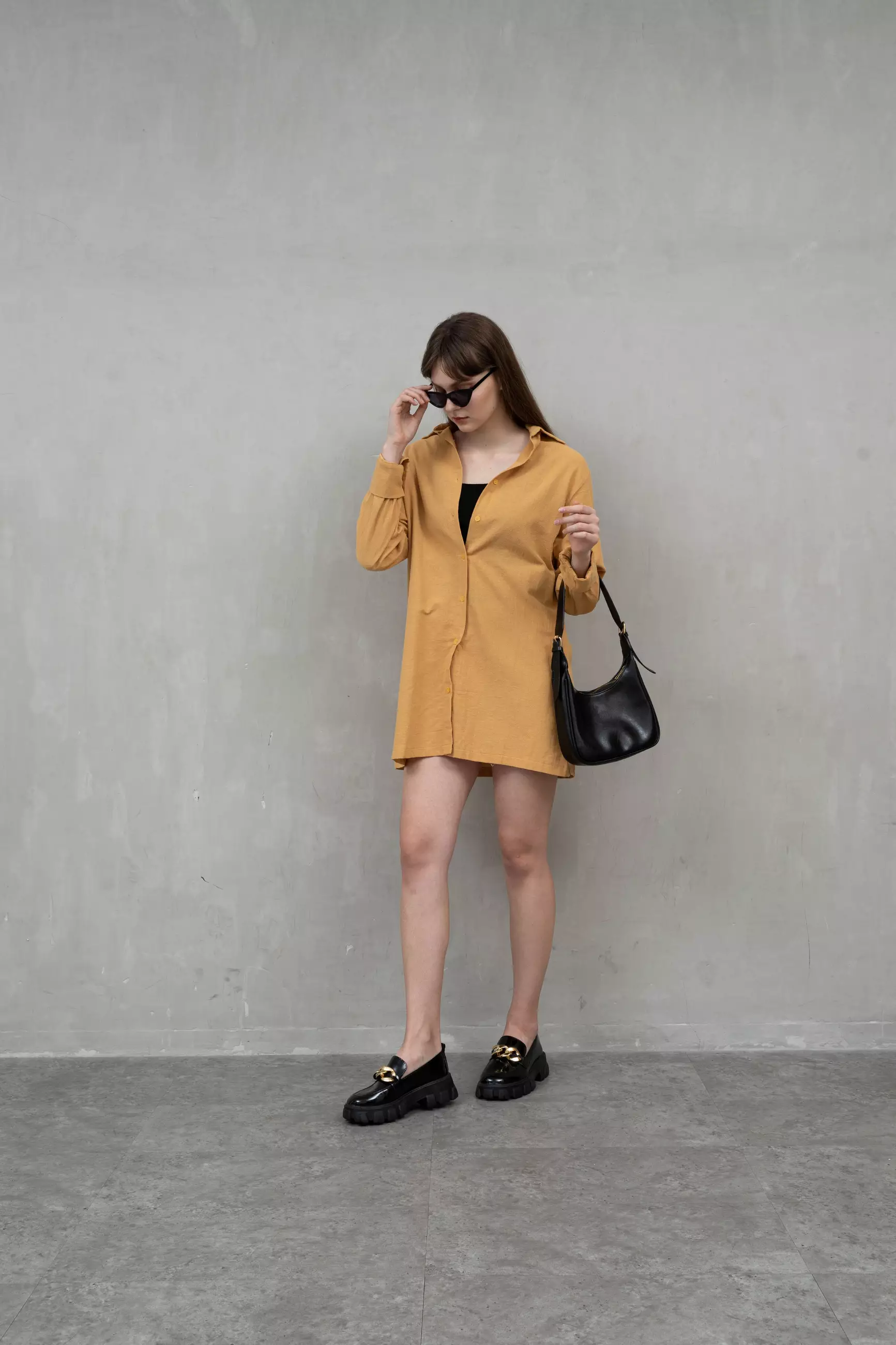 Houseofcuff Juipter Dress in Mustard Dress Linen