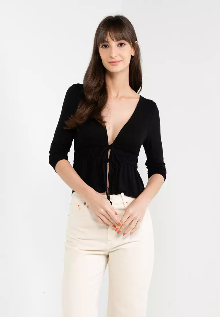 Tie up sales sleeve top