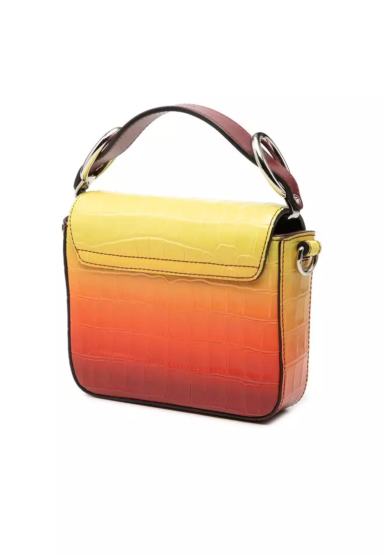 Pre-Loved Chloé Mini Croc Embossed Ombre Calfskin C Satchel