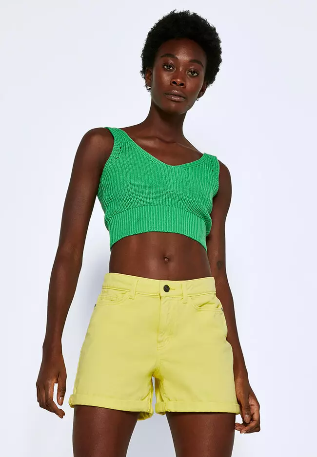 Noisy may top denim shorts