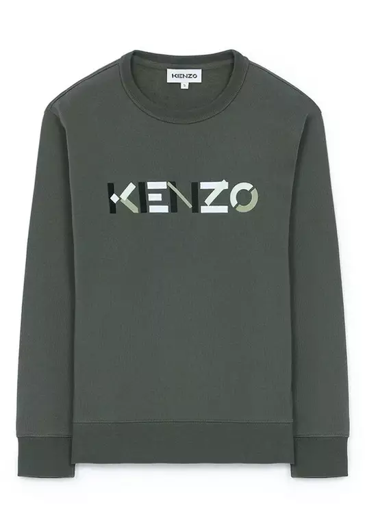 Logo Print Sweatshirt in Stone Grey