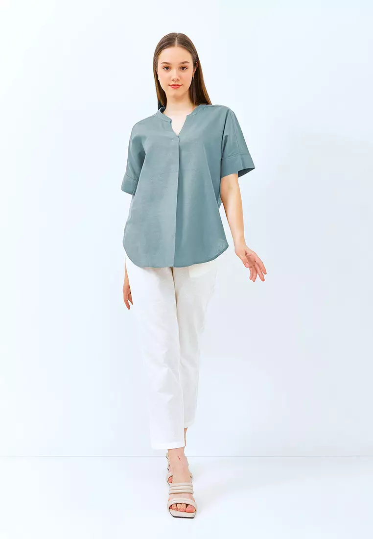 Jual Julia Owers Baju Blouse Wanita REIKO Mint Original 2024 ZALORA