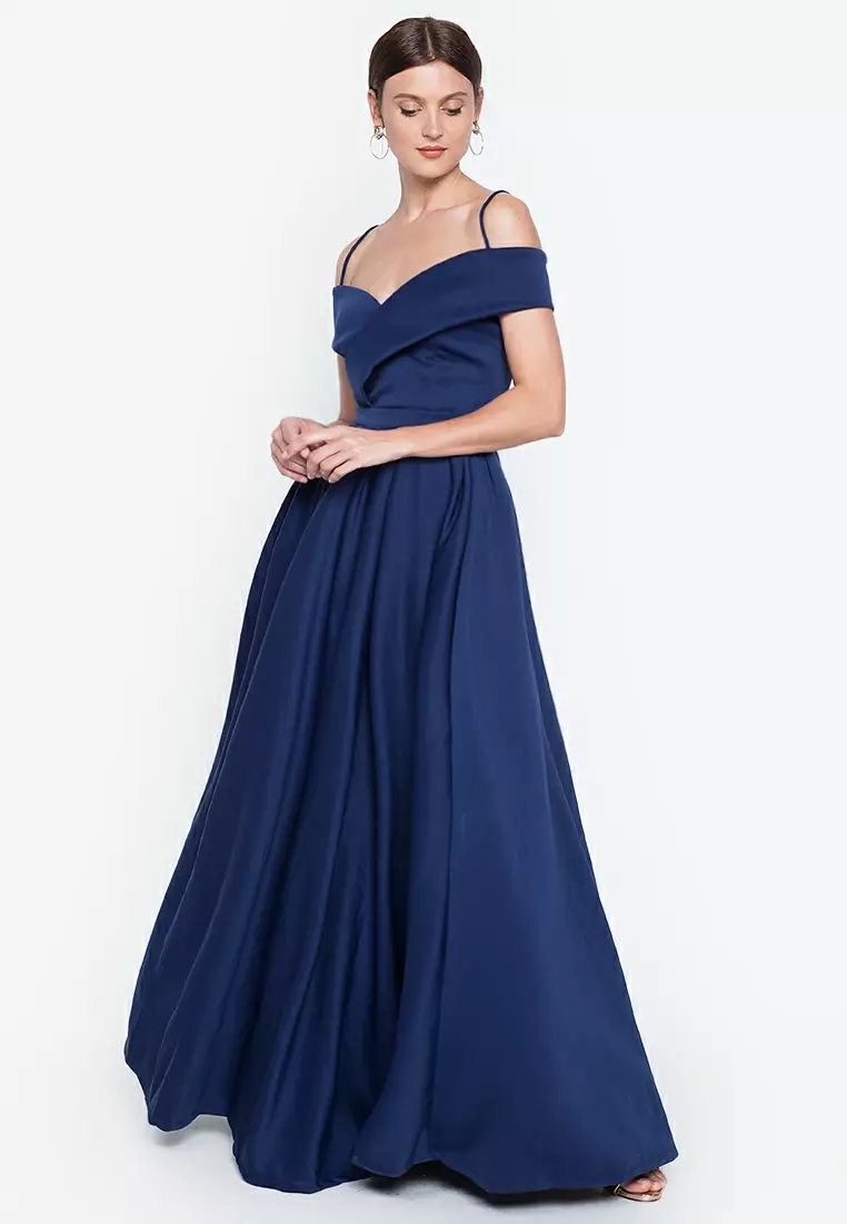 Empress Off-the-Shoulder High-Slit Gown