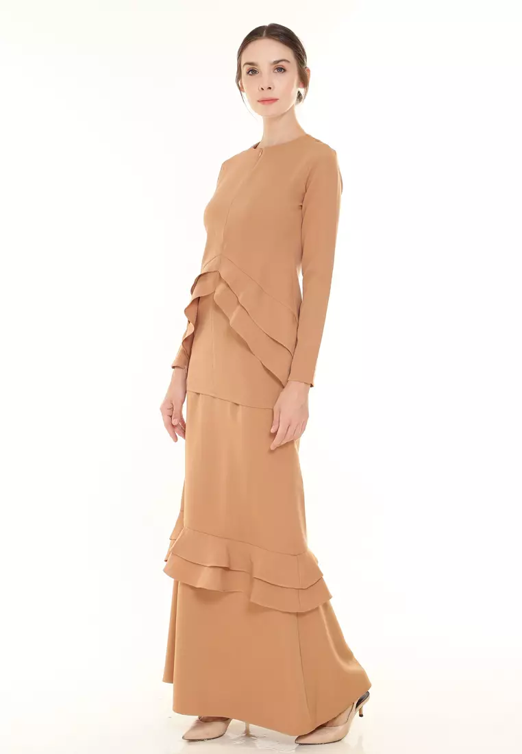 Vecona Kurung Modern in Mustard Brown