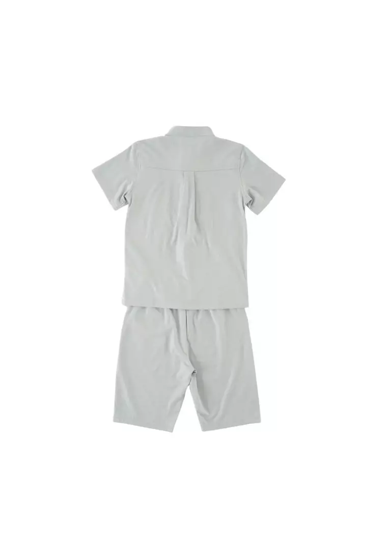 活力與智慧藍色男童唐装汉服上衣搭配短褲拜年服0844