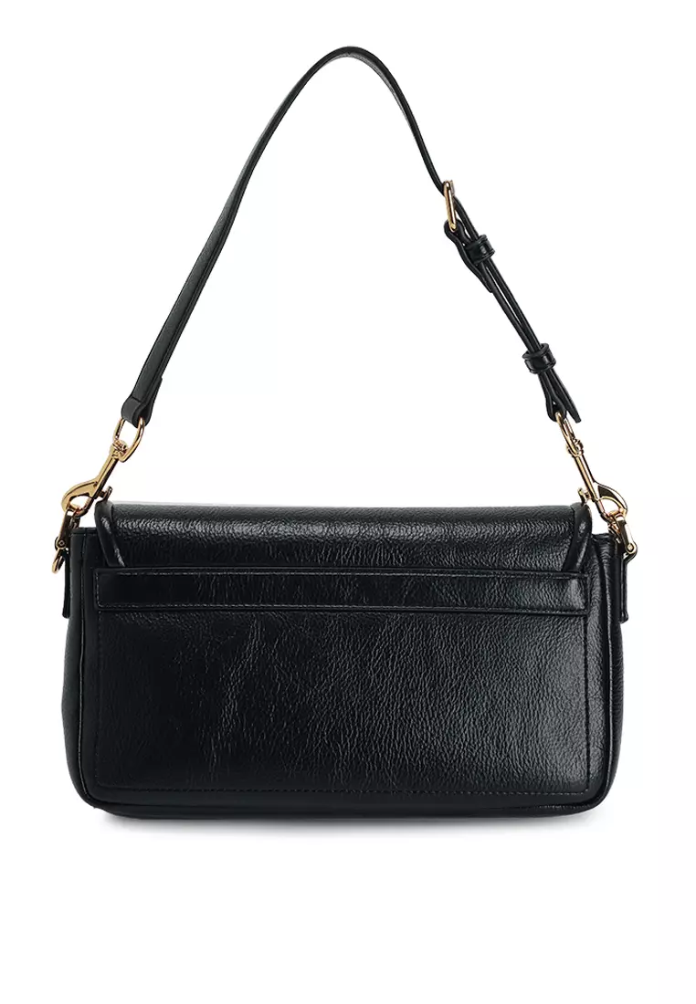 Locked In Gold Logo Plaque Shoulder Bag (nt)