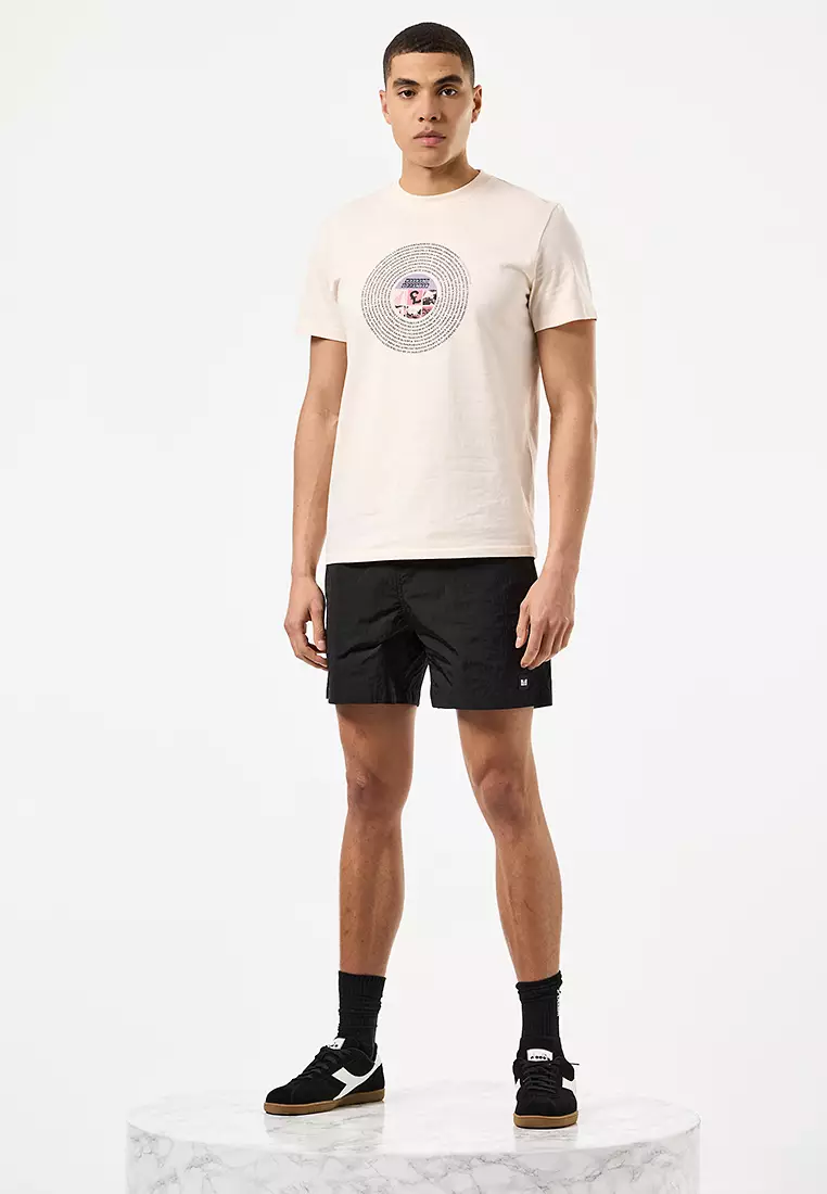 MENS BLACK STACKS SWIM SHORT