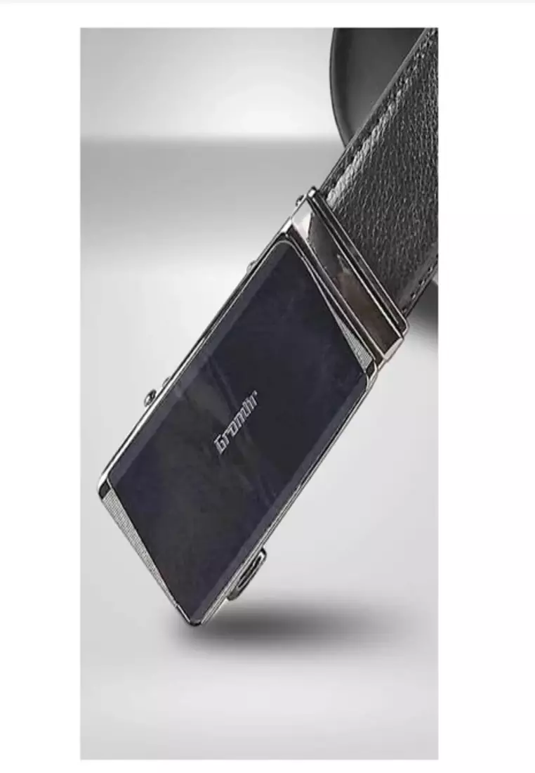 Grandir Ikat Pinggang Pria Kulit Sintetis Premium Sabuk Gesper Branded Impor Men Belt A 0911718001BLA