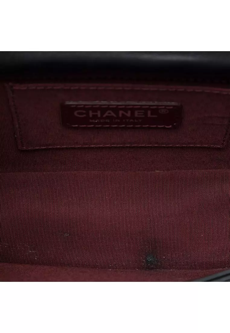 Pre-Loved Chanel Lambskin And Acrylic Boy Brick Horizontal Flap