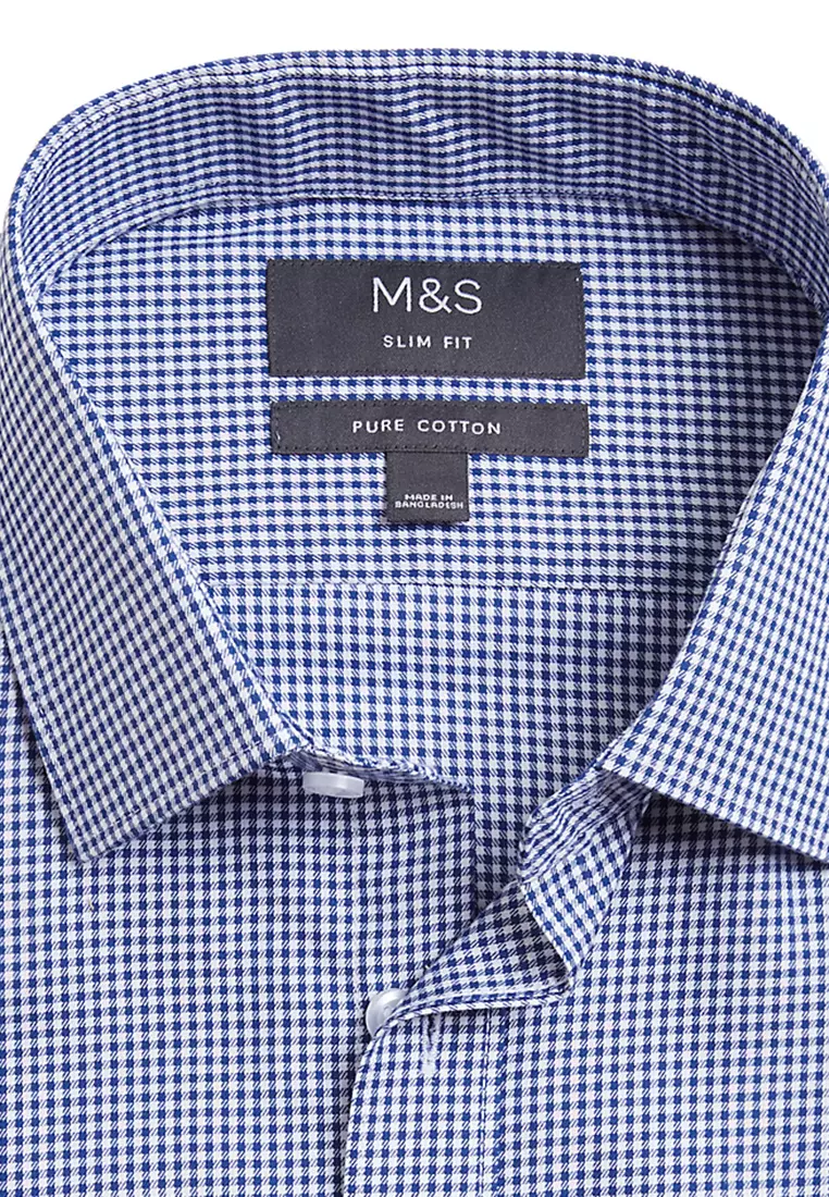 Slim Fit Pure Cotton Checked Shirt