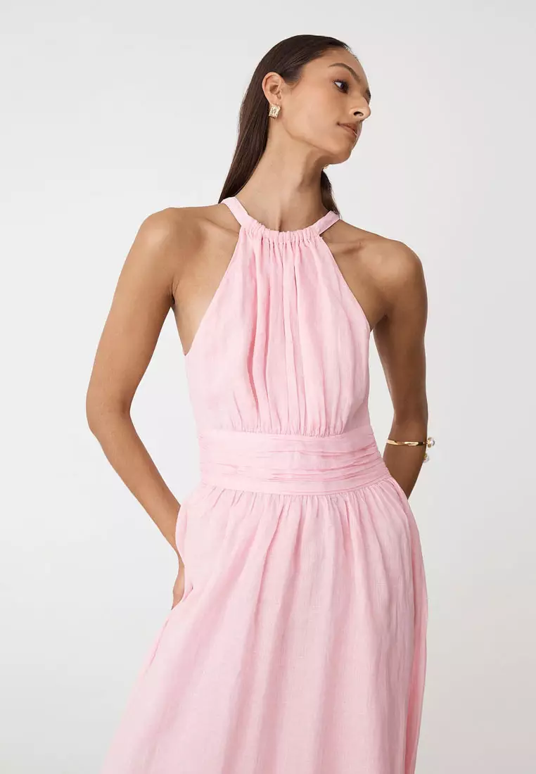 Miami Gathered Neck Hemp Dress